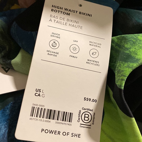 💚 Athleta High Waist Bikini Bottom // Liana Floral Green - Picture 7 of 12